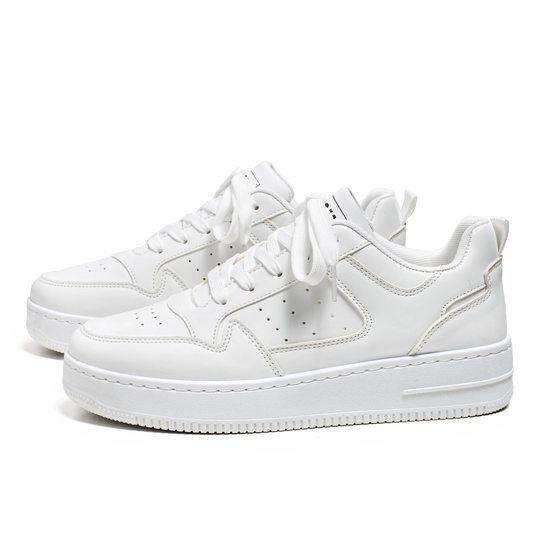 Breathable shoes with thick soles.