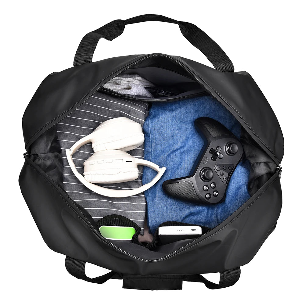 Sports bag with shoulder strap.