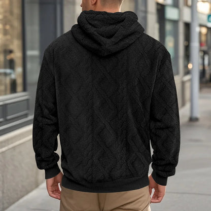 Sports jacket with a velvet hood.