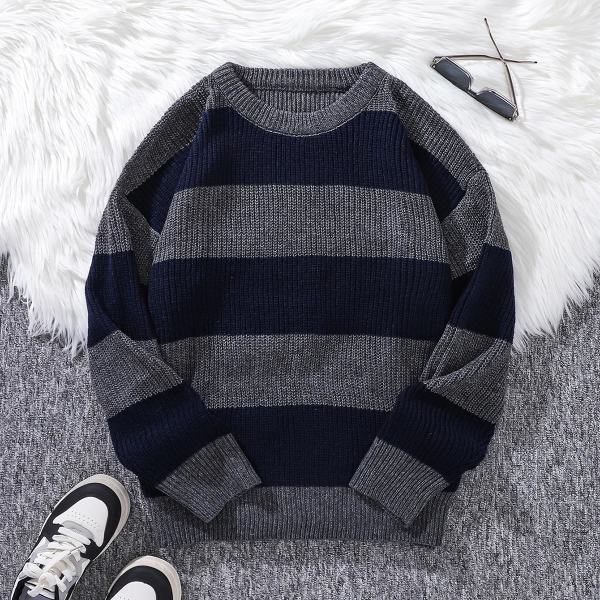Casual striped sweater.